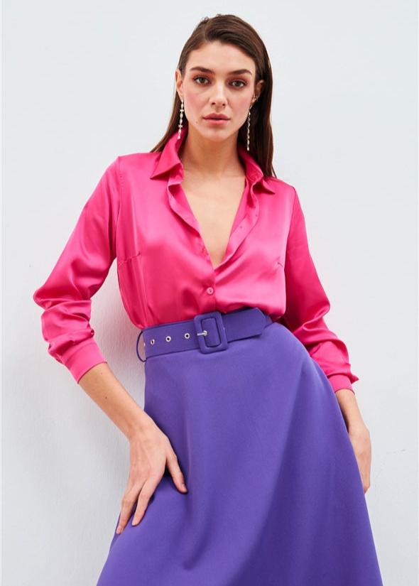 Gaiia Satin Shirt Bodysuit - GAIIA